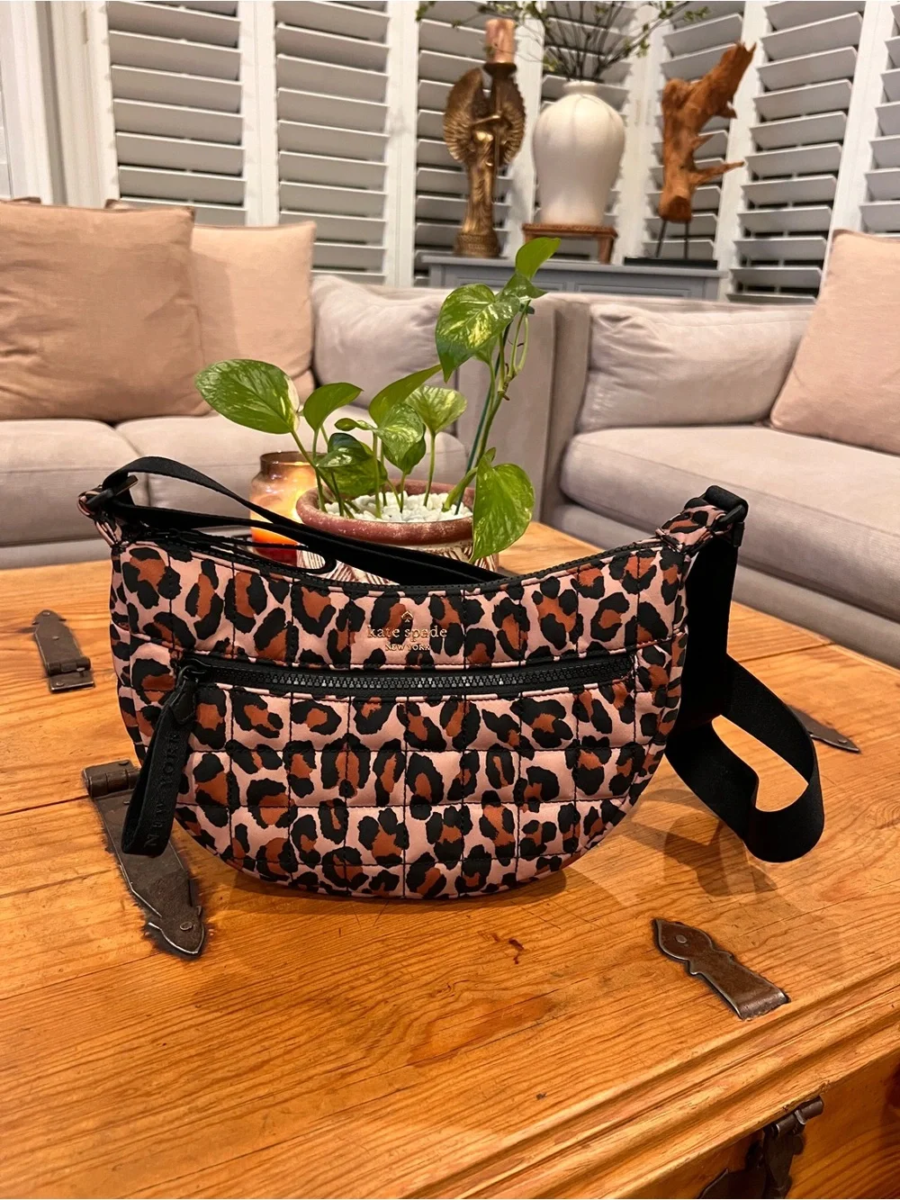 Kate Spade Quilted Leopard Print Sling Bag